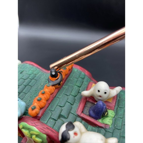 Halloween Harvest Spooky Lighted Porcelain House Haunted Theater - Picture 12 of 14